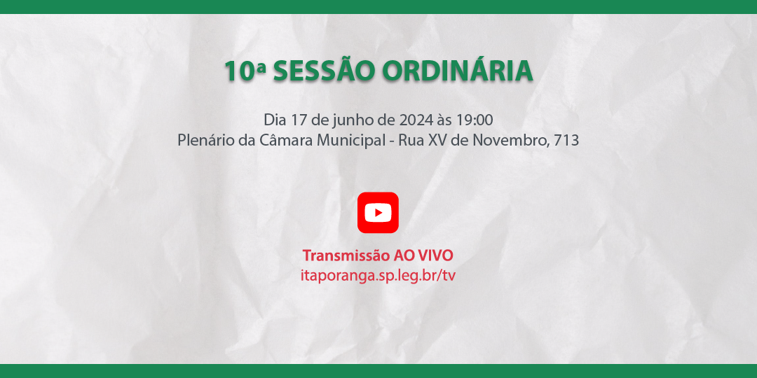 10ª Sessão Ordinária de 2024