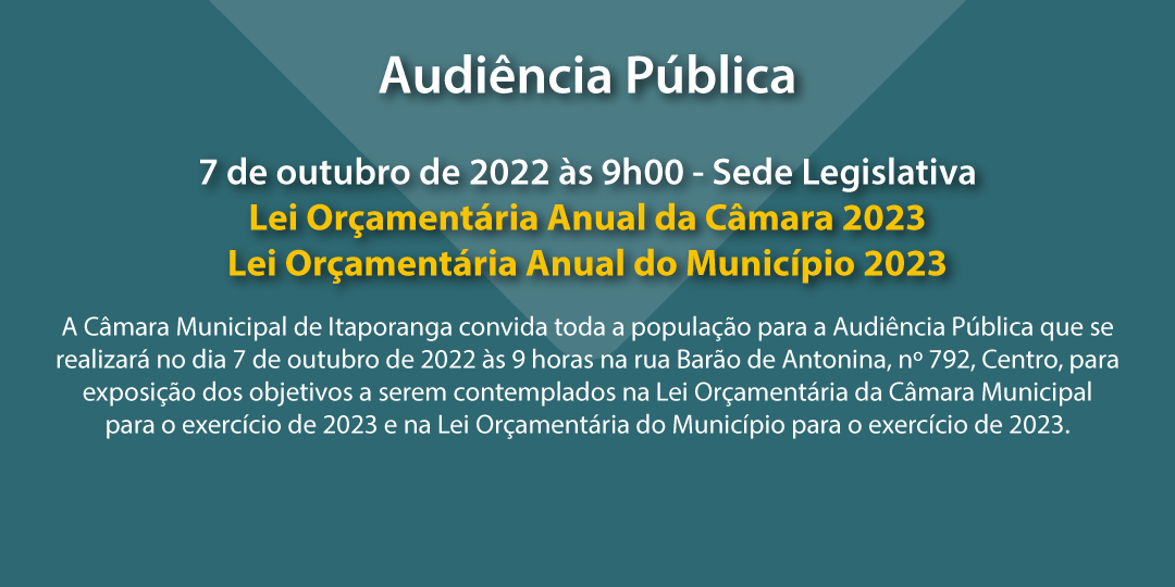 Audiência Pública: Câmara - LOAs 2023